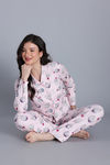 Zivame Knit Poly Pyjama Set - Heavenly Pink — thumbnail 4